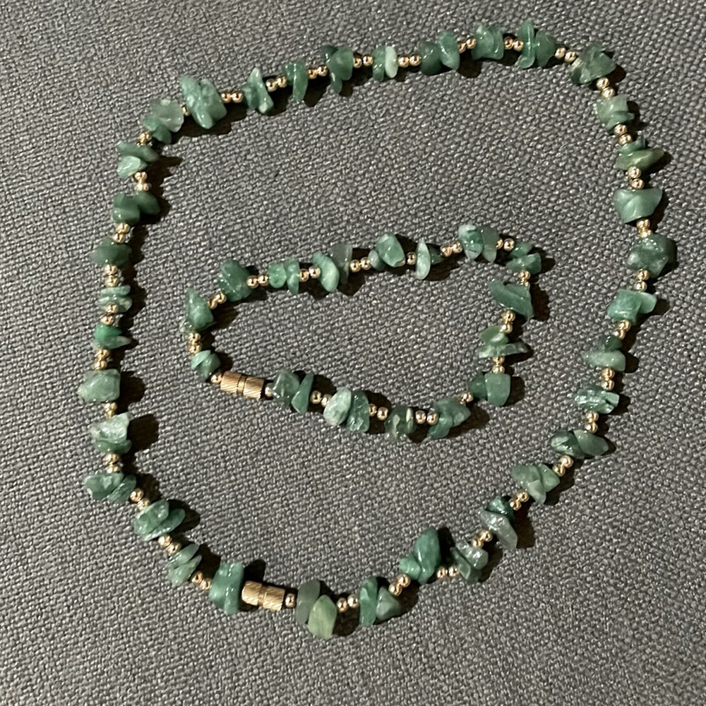 Vintage Jade Crystal bracelet and necklace set